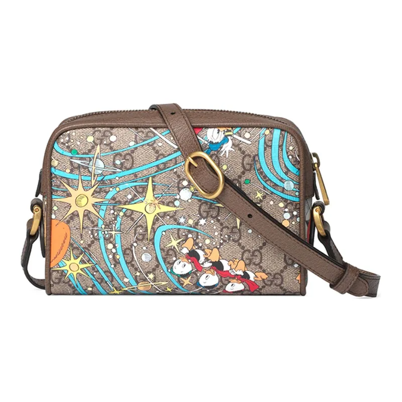 GUCCI Disney, Collaboration Canvas With Leather Camera Bag, Crossbody Bag, Shoulder Bag Unisex Multicolor-3