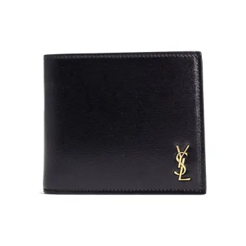 SAINT LAURENT Leather Wallet Men's Black