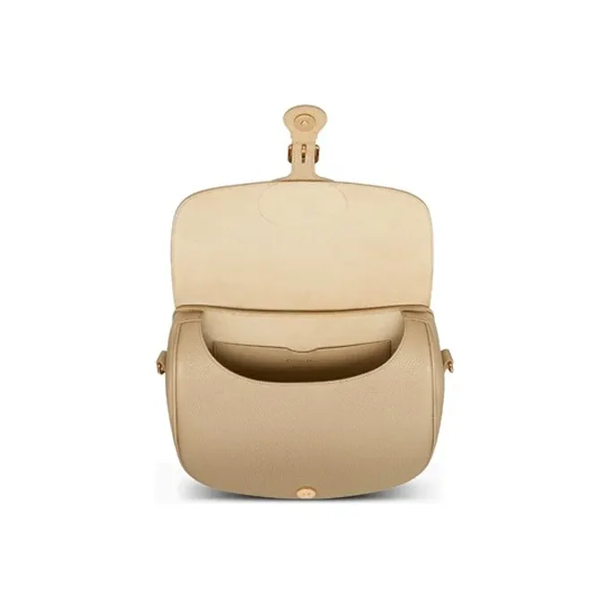 DIOR Bobby Grained Calfskin Shoulder Bag, Crossbody Bag Large Size Women's Beige Brown-3