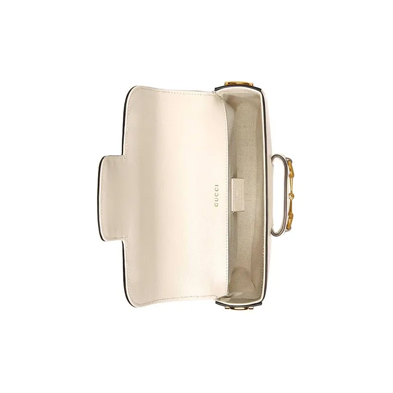 GUCCI Horsebit 1955 Leather Messenger Bag Saddle Bag Shoulder Bag Crossbody Bag Mini Women's White-7