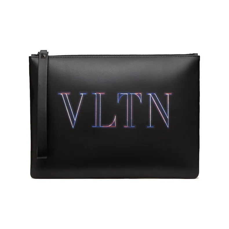 Valentino Cow Leather Clutch Regular Men's Black-0