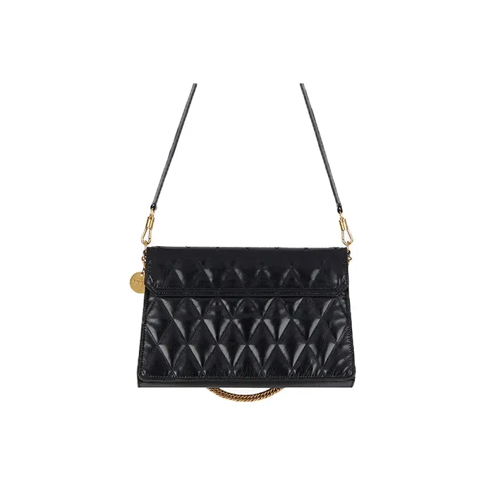 GIVENCHY Sheepskin Handbag Shoulder Bag Crossbody Bag Medium Size Women's Black-4
