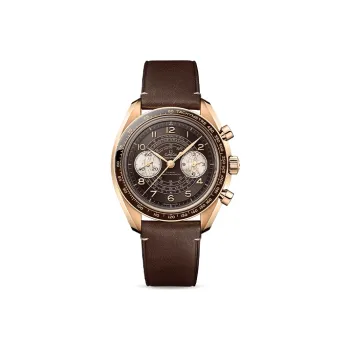 OMEGA Manual Mechanical Movement Men's Watches Watch 43mm Coffee Watch Dial Bronze Gold Watch Case Leather Strap