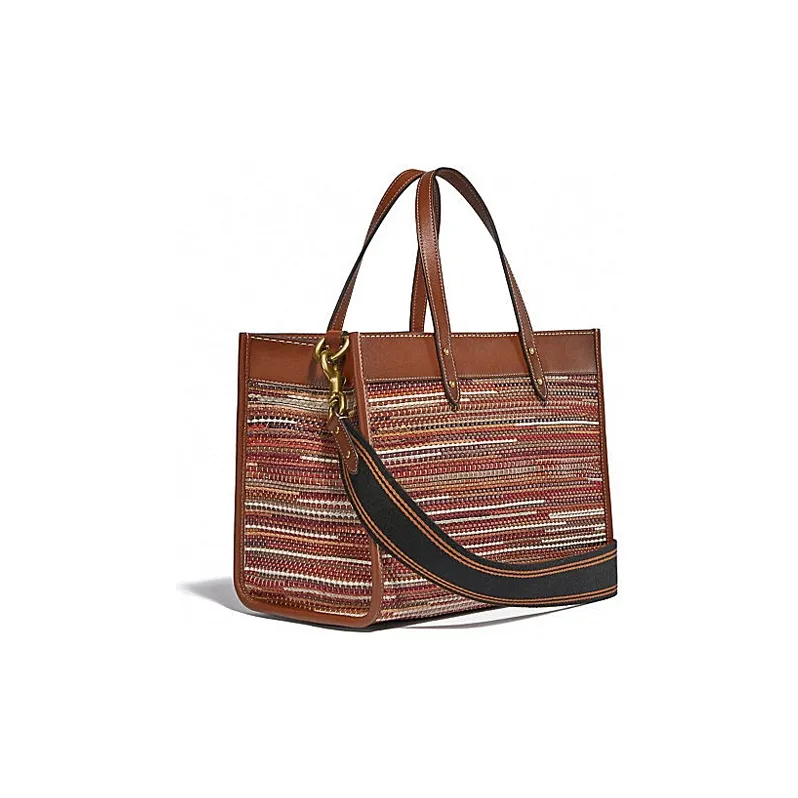 COACH Field Leather Tote Bag, Shopping Bag, Handbag, Shoulder Bag, Crossbody Bag Tubas Women's Brown-1