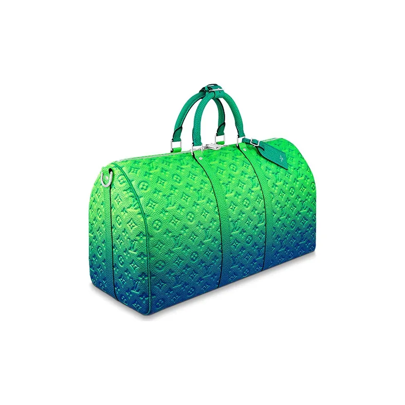 LOUIS VUITTON Keepall 50B Taurillon Illusion Blue/Green-1