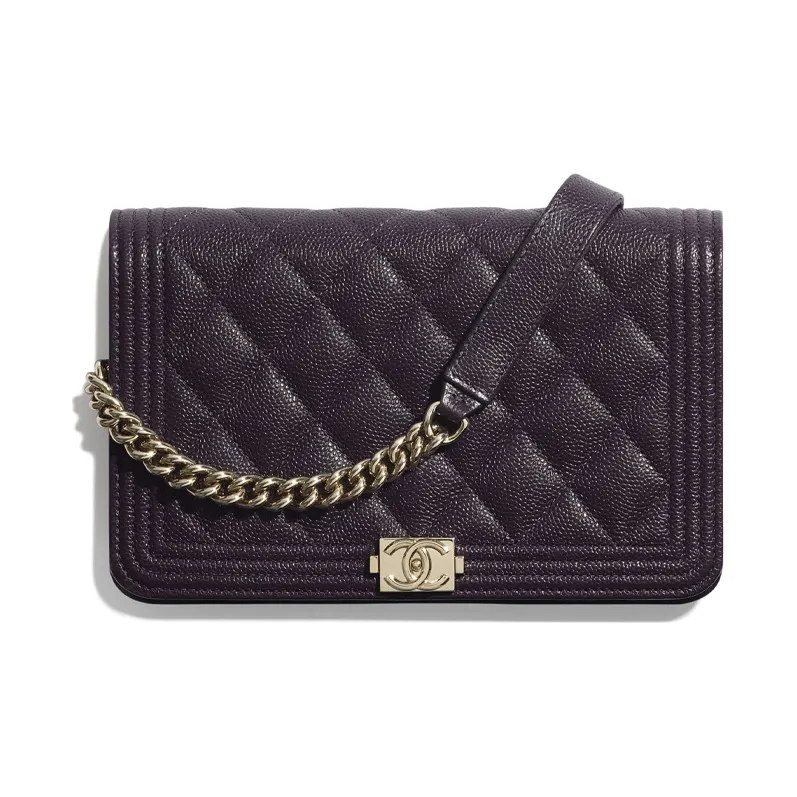 CHANEL Leboy Grain Caviar Calfskin Shoulder Bag, Crossbody Bag Women's Black-0