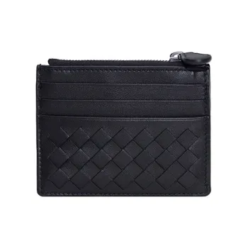 Bottega Veneta Lambskin Coin Purse, Card Holder Men's Black