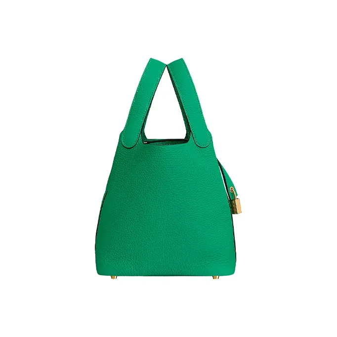 HERMES Picotin Taurillon Clemence Bullock Leather Basket Bag Handbag Bucket Bag Women's 6W Menthe Mint Green-1