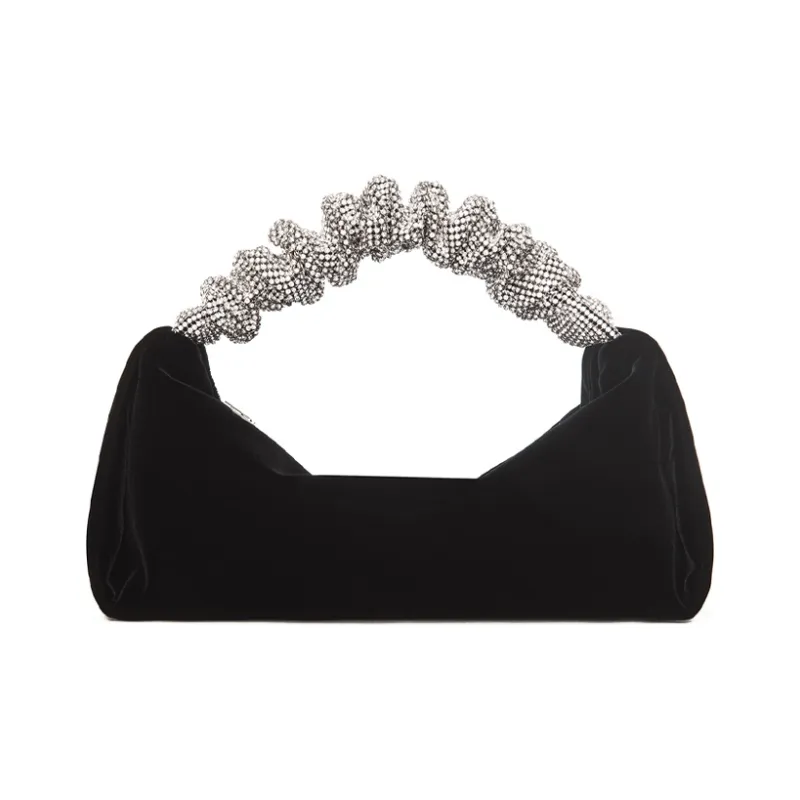 Alexander Wang Velvet Shoulder Bag Handbag Mini Women's Black-0