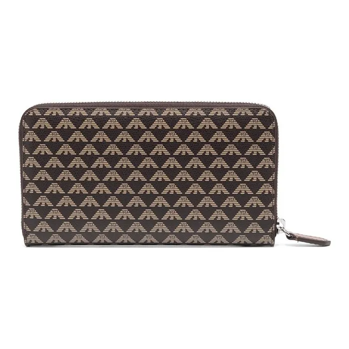 EMPORIO ARMANI Cow Leather Coin Purse Women's Brown-1