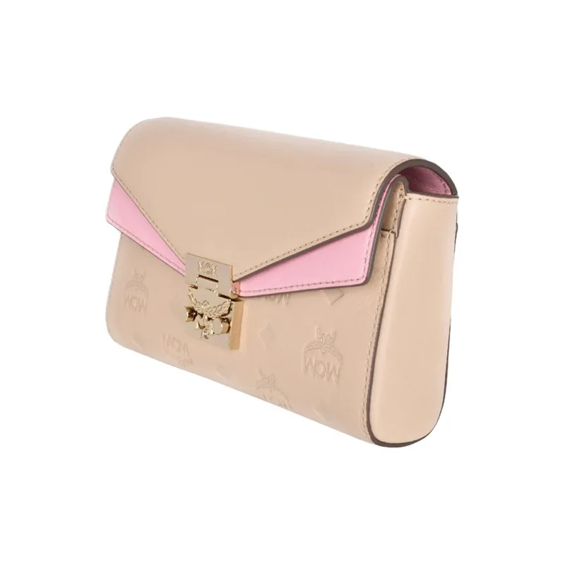 MCM Millie Visetos Cow Leather Shoulder Bag, Crossbody Bag Small Size Women's Multicolor-1