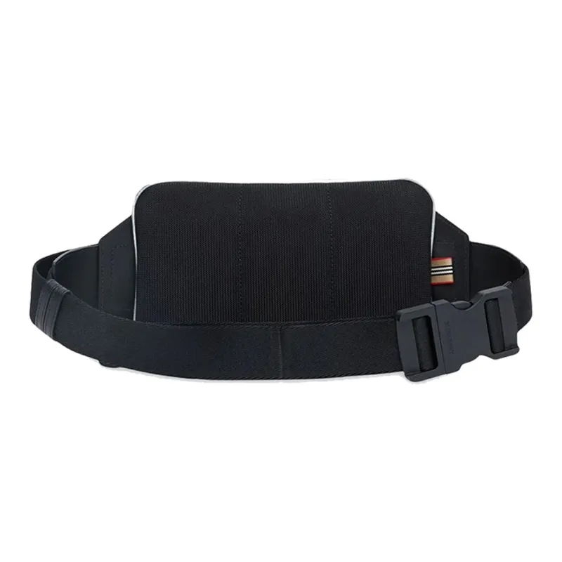 Burberry Cow Leather Fanny Pack Men's Silver-1