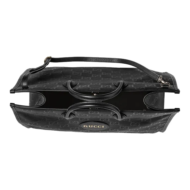 GUCCI Off The Grid Nylon With Leather Tote Bag Shopping Bag Crossbody Handbag Shoulder Bag Men's Black-4