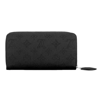 LOUIS VUITTON Zippy Leather Zip Closure Wallet Clutch Unisex Black