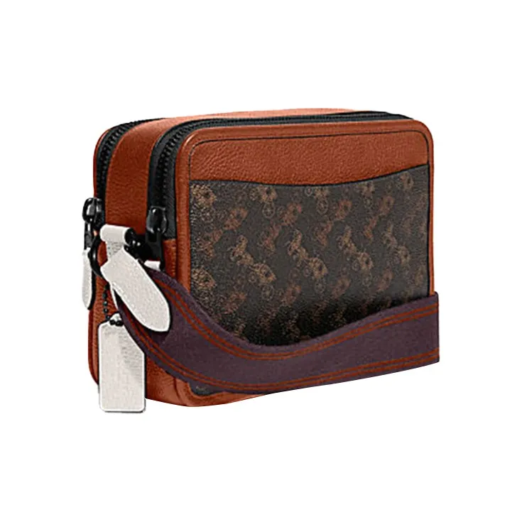 COACH Charter Artificial Leather Camera Bag Shoulder Bag Crossbody Bag Medium Size Men's Dark Brown-1