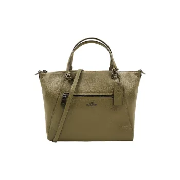 COACH Prairie Leather Shoulder Bag, Crossbody Bag, Handbag Medium Size Women's Olive Green