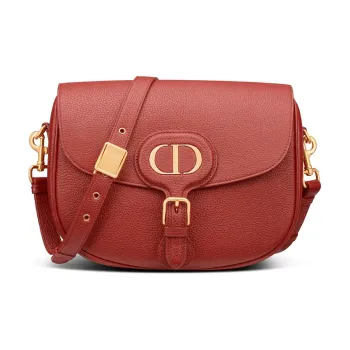 DIOR Bobby Cow Leather Clutch Large Size Women's Brick Red