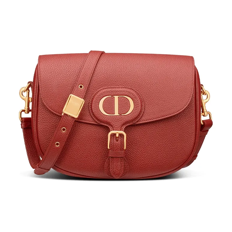 DIOR Bobby Cow Leather Clutch Large Size Women's Brick Red-0