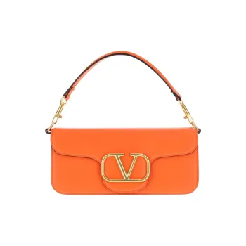 Valentino Locò Calfskin Baguette Bag Crossbody Bags Handbags Small Size Women's Orange