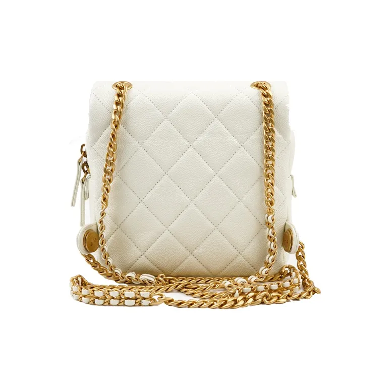 CHANEL 22P Cow Leather Backpack Women's White-2