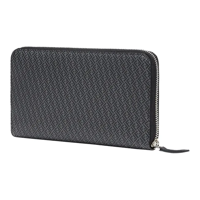 FENDI Leather Clutch, Wallet Card Holder Men's Black-1