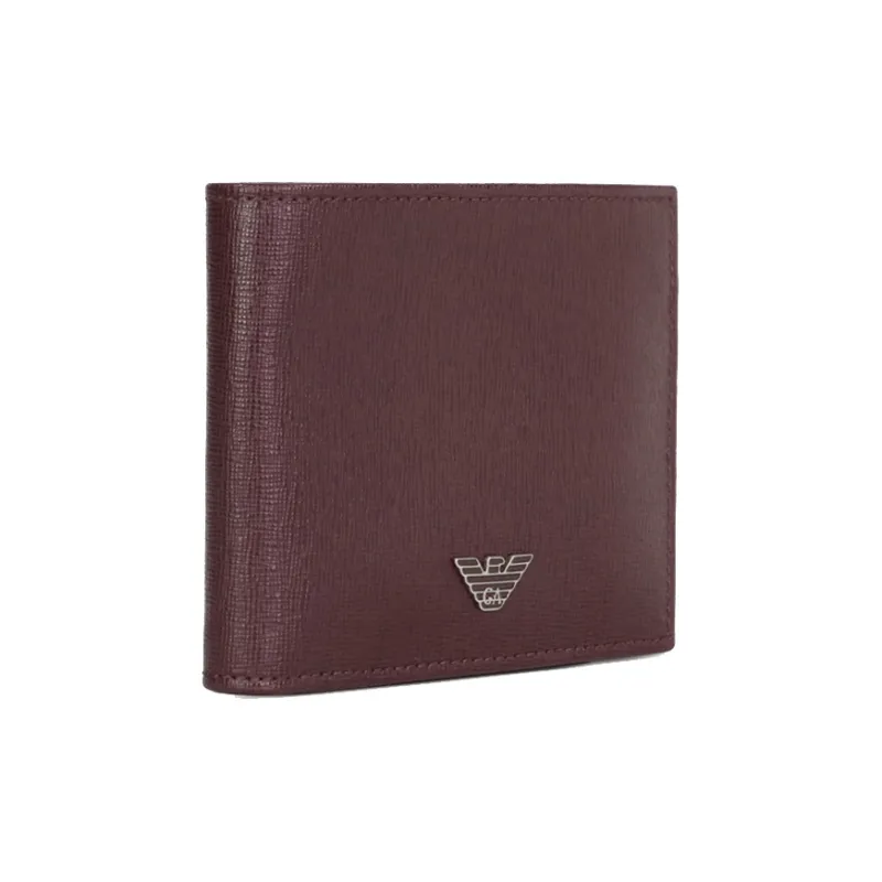EMPORIO ARMANI Leather Wallet, Card Holder Men's Red Brown-1