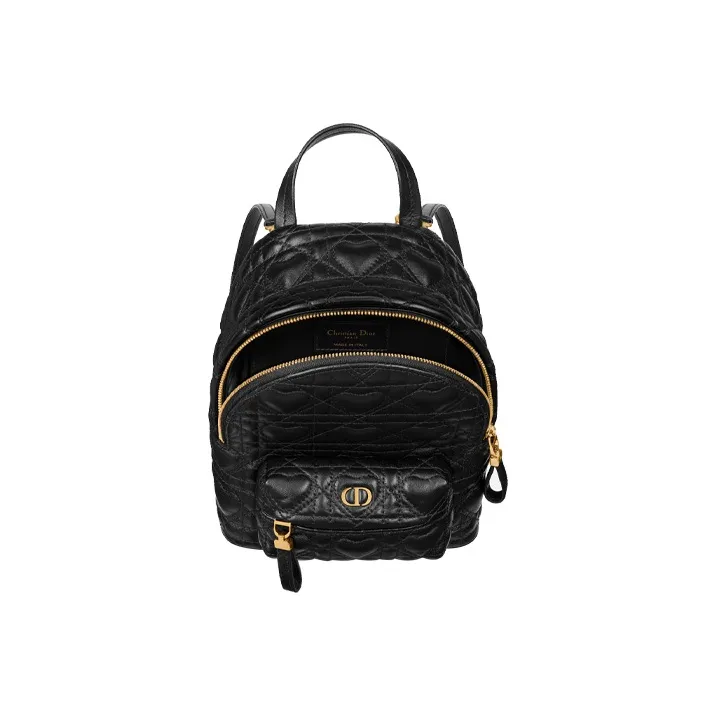 DIOR Sheepskin Backpack Mini Women's Black-2