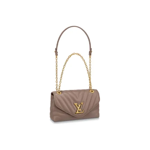 LOUIS VUITTON New Wave Smooth Cow Leather Handbag Shoulder Bag Crossbody Bag Women's Taupe