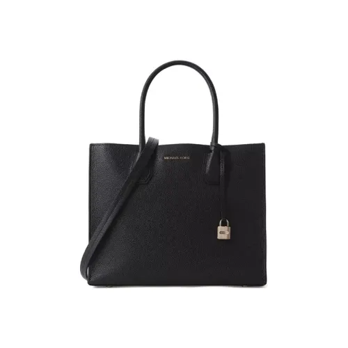 MICHAEL KORS Mercer Cow Leather Trunk Bag, Crossbody Handbag Tubas Women's Pure Black