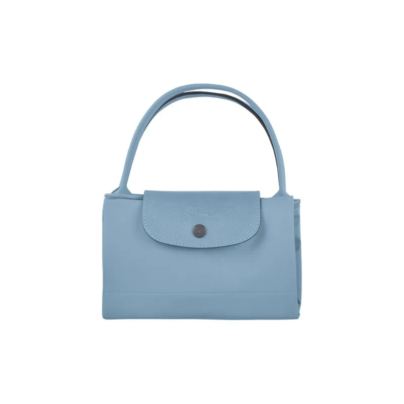 LONGCHAMP Le Pliage Fabric Cow Leather Dumpling Bag Handbag Medium Size Women's Lake Blue-3