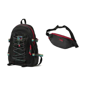 TYAKASHA Fabric 2-in-1 Combo Bag Backpack Large Size Unisex Black