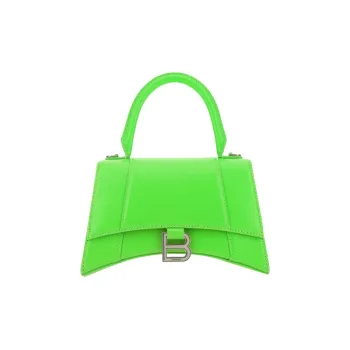 Balenciaga Hourglass Smooth Finish Cow Leather Hourglass Bag Crossbody Handbag Women's Neon Green