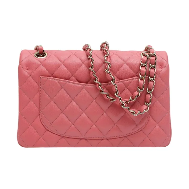 CHANEL Classic Flap CF Caviar Calfskin Shoulder Bag, Crossbody Bag Women's Pink-1