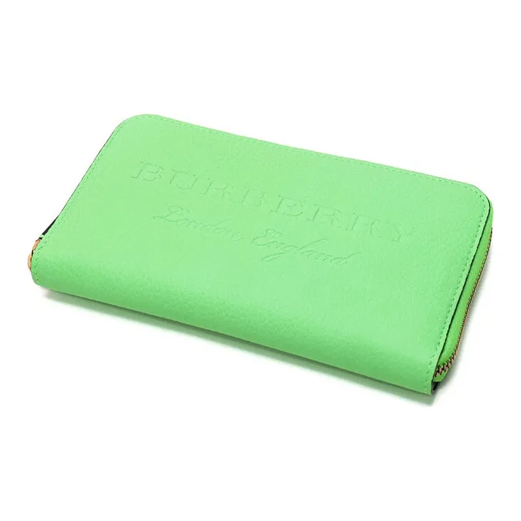 Burberry Tweed Long Wallet Clutch Regular Women's Green-2