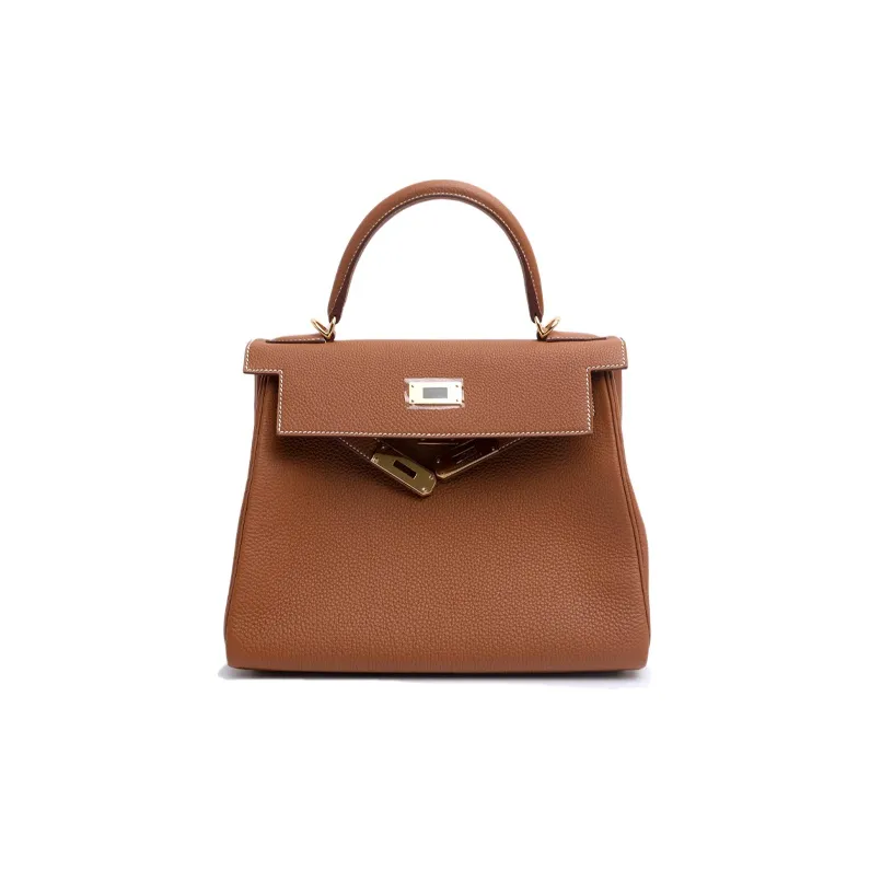 HERMES Togo Calfskin Kelly Bag Handbags Women's Gold Brown-0