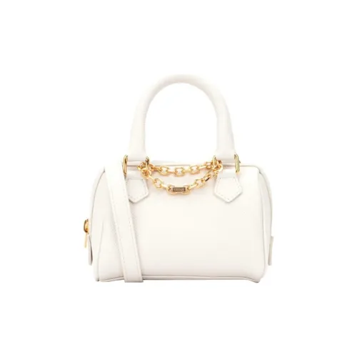 celine Camarat Leather Handbag Boston Bag Shoulder Bag Crossbody Bag Mini Women's White