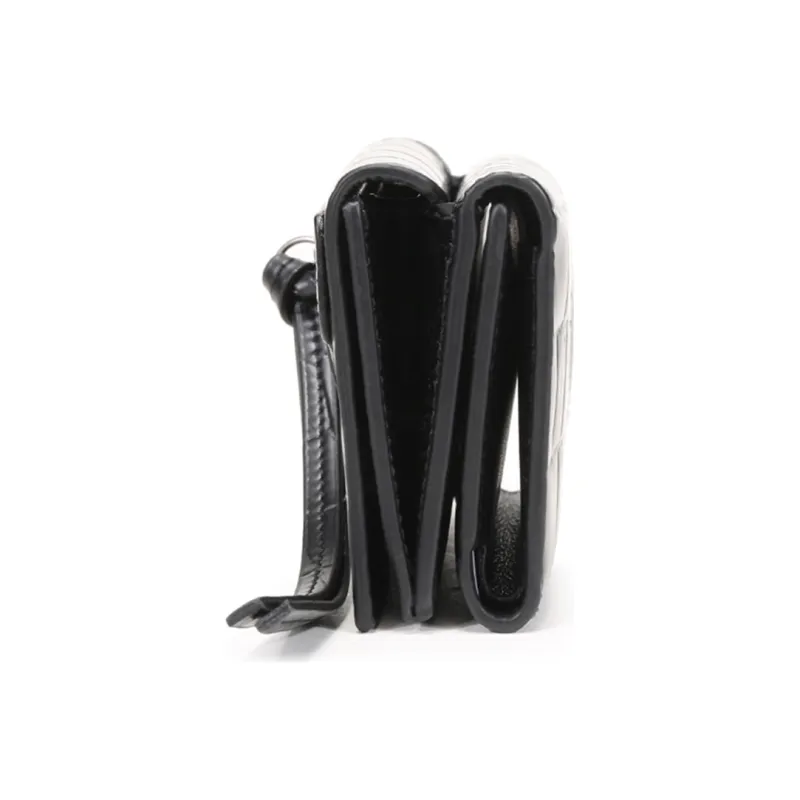 Balenciaga Cow Leather Wallets With Money Clip Mini Women's Black-2