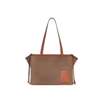LOEWE Cushion Tote Canvas And Cow Leather Canvas Bag One Shoulder Crossbody Tote Women's Taupe