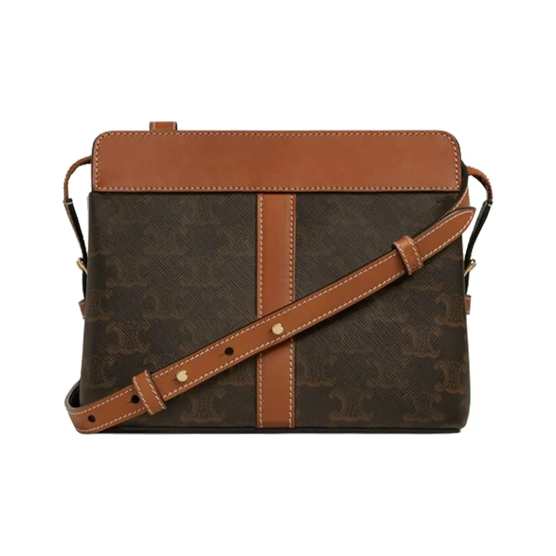 CELINE Cow Leather Handbags Shoulder Bag Crossbody Bag Women's Tawny-2