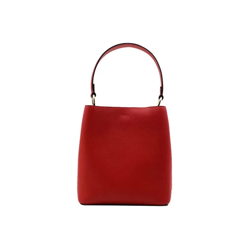 COACH Town Pebbled Leather Bucket Bag, Portable Crossbody Bag, Shoulder Bag Women's Red-3