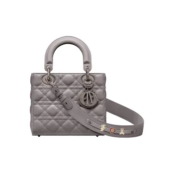 DIOR Lady DiorMy ABCDior Sheepskin Handbag Daphne Bag Shoulder Bag Crossbody Bag Handbag Small Size Women's Steel Gray