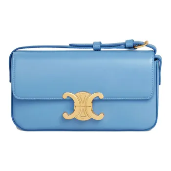 CELINE Triomphe Cow Leather Shoulder Bag Handbags Shoulder Bag Crossbody Bag Women's Sky Blue