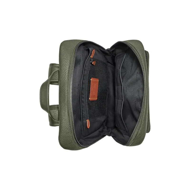 COACH Gotham Pebbled Leather With Refined Calfskin Backpack Large Size Men's Army Green-2