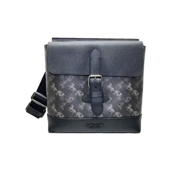 COACH Hudson Leather Messenger Bag Crossbody Bag Shoulder Bag Men's Black