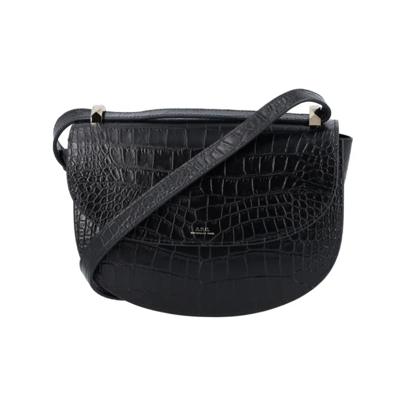 A.P.C Genève Leather Shoulder Bag Women's Black-0