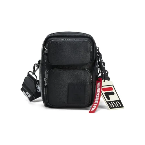 FILA × MIHARA Collaboration PVC Crossbody Bag Regular Unisex Jet Black