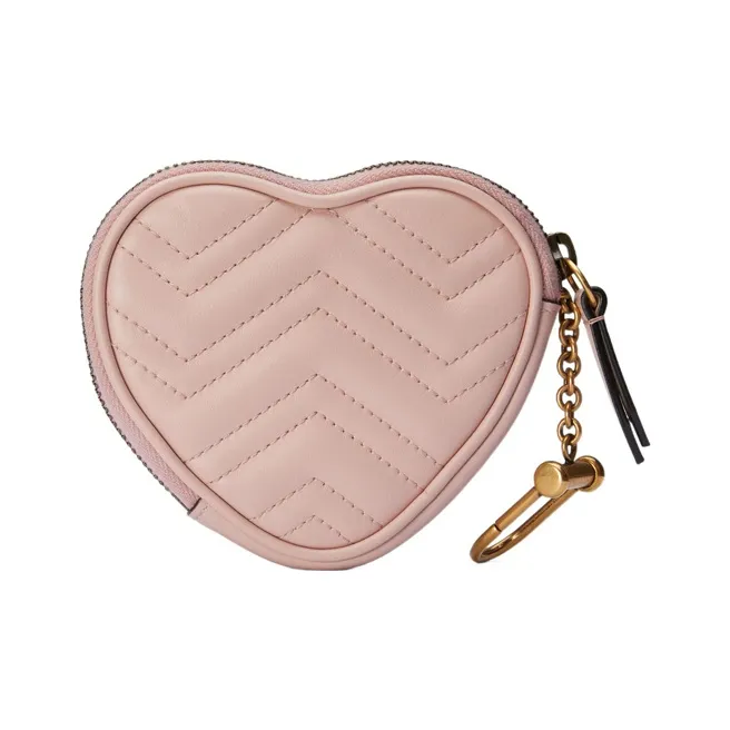 GUCCI Leather Coin Purse Women's Pink-2