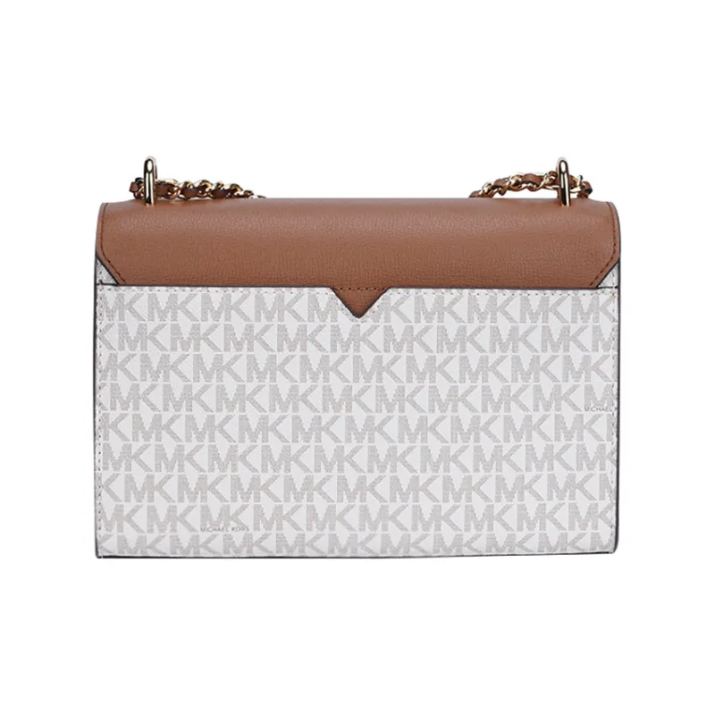 MICHAEL KORS PVC Shoulder Bag Medium Size Women's White Brown Multicolor-2