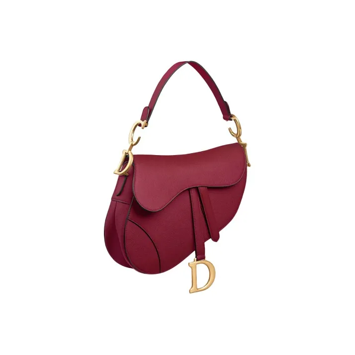 DIOR Saddle Cow Leather Handbags Shoulder Bags Women's Cherry Red-1
