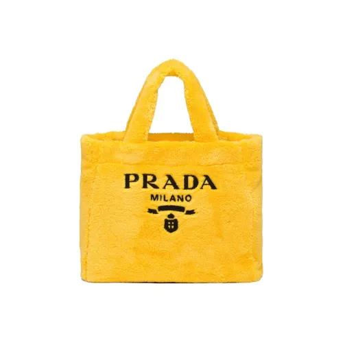 PRADA Plush Handbag Unisex Yellow